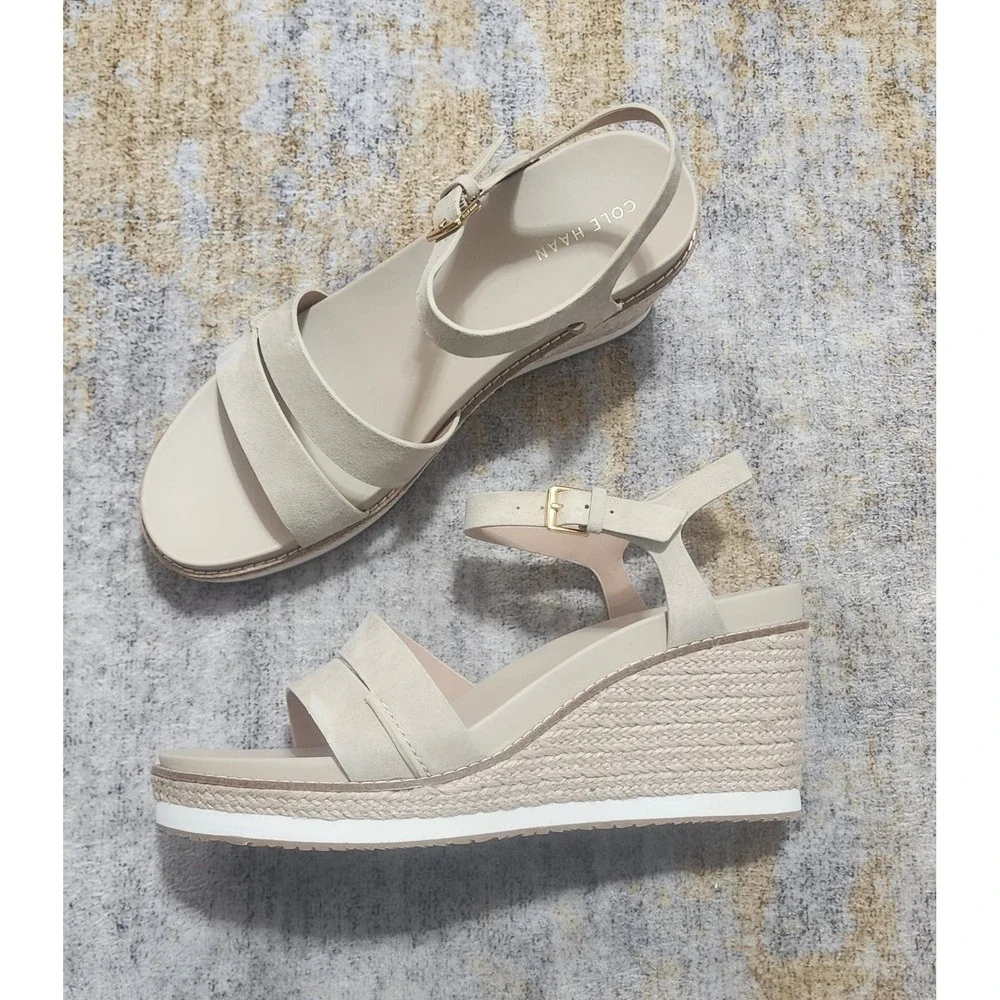 $170 Cole Haan Women's Cloudfeel Asbury Espadrille Wedge Sandals Sz 10B W35869
